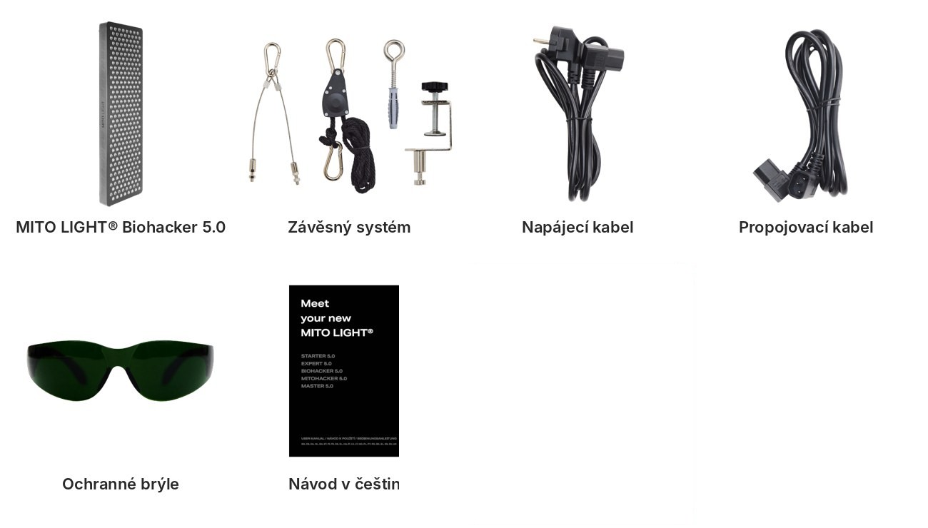 MITO LIGHT® Biohacker 5.0 – obsah balení