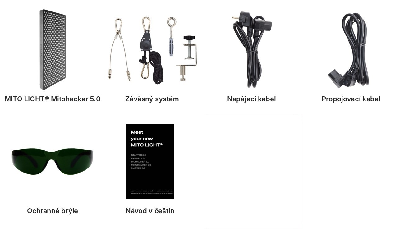 MITO LIGHT® Mitohacker 5.0 – obsah balení
